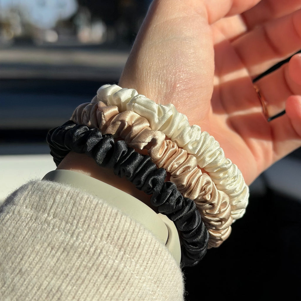 Skinny Silk Scrunchie Set of 3